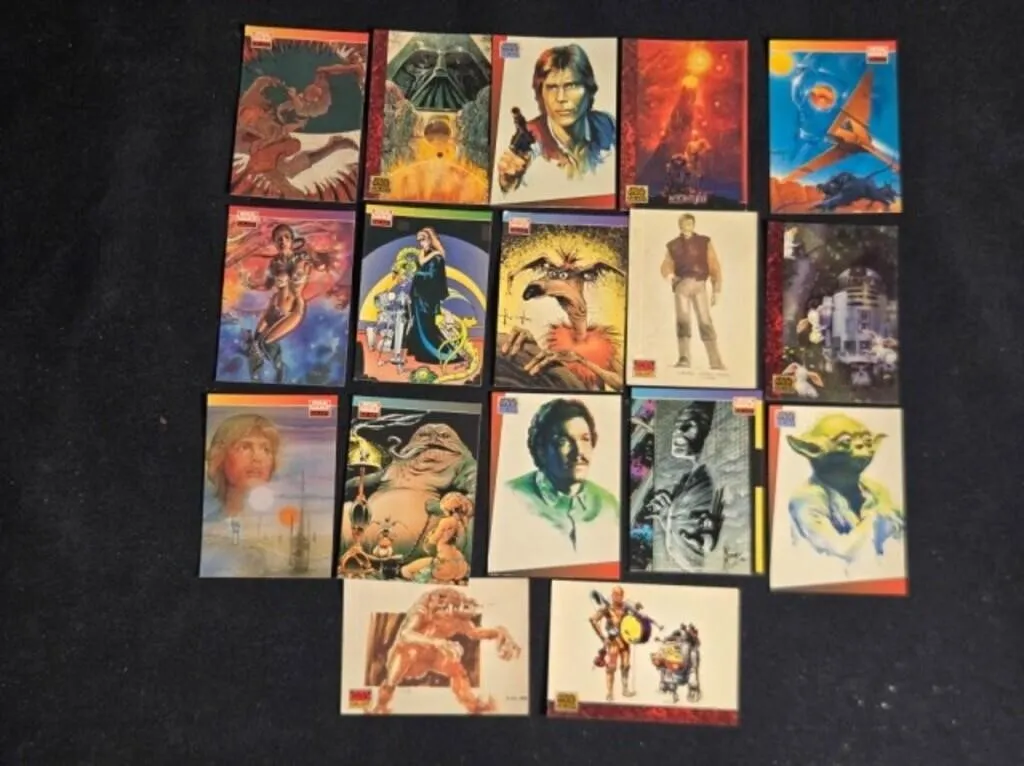 17 Vintage Star Wars Galaxy Traiding Cards