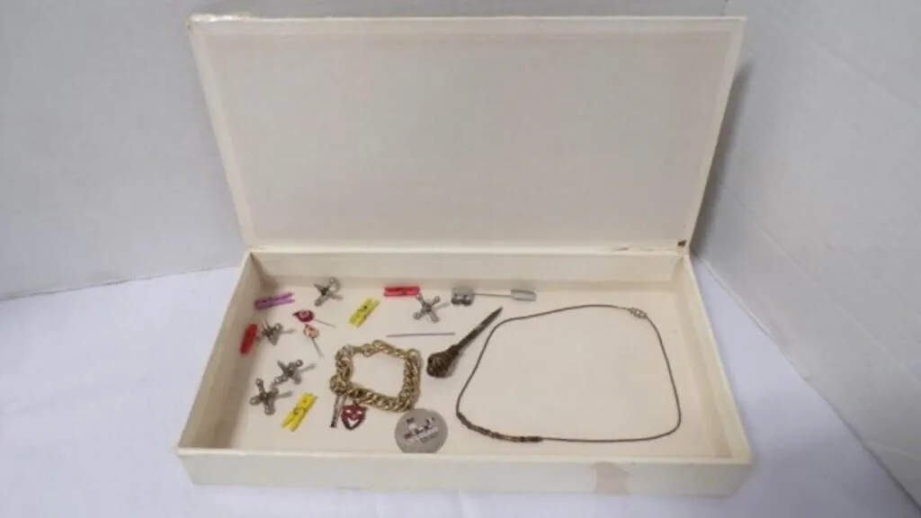 Box of Trinkets, Fashion Jewelry, Jacks & Pins