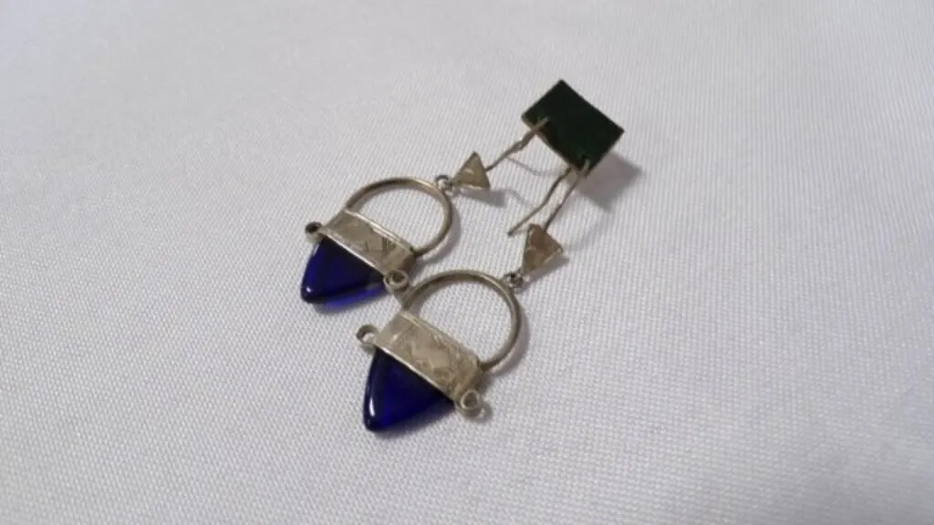 Tuareg Ingal Cross Onyx Sterling Silver Earrings