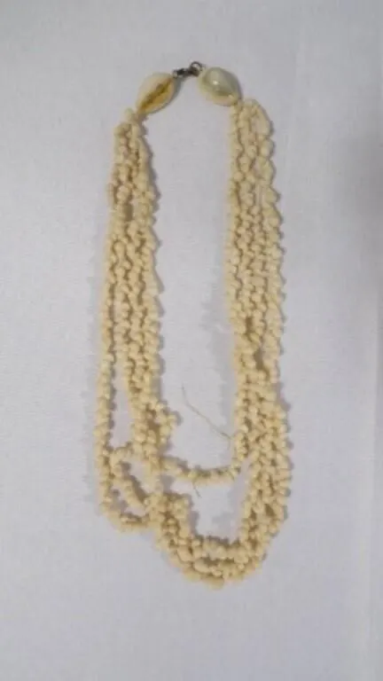 3-Strand White Shell-Like Necklace - Glue Damages
