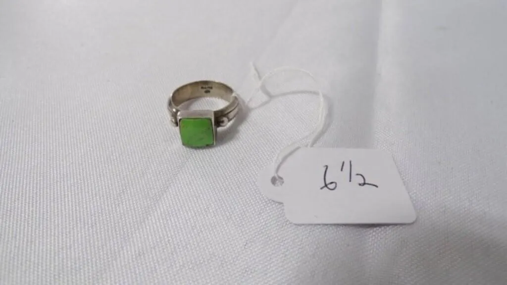 Vintage Lime Green Turquoise/Sterling Silver Ring