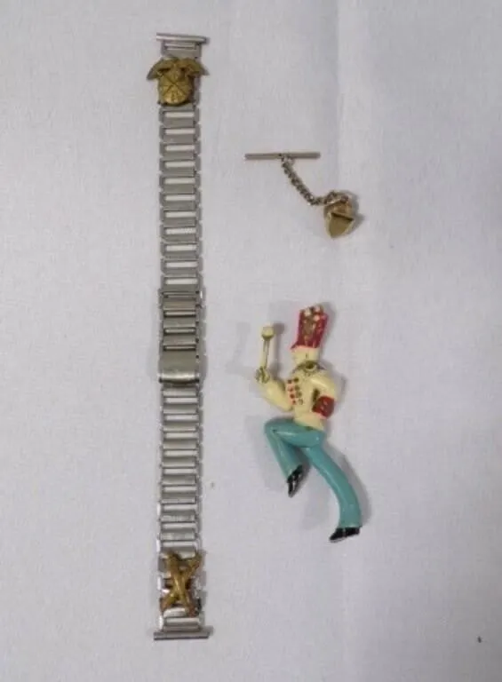 3 Vintage Items: Marine's Ladder Watch Bracelet