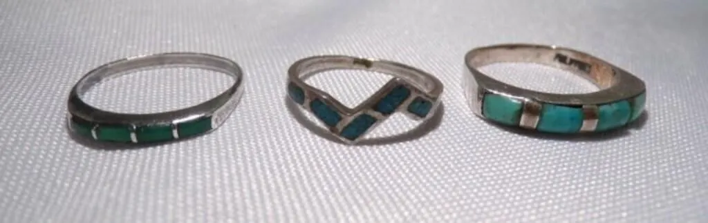 3 Vintage Natural Stone-Mineral Custom-Cut Rings