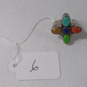 Vintage Studio Barse Multi-Gemstone Flower Ring