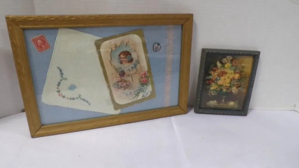 Vintage Framed Floral Painting Print
