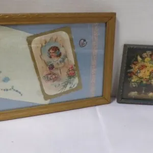 Vintage Framed Floral Painting Print