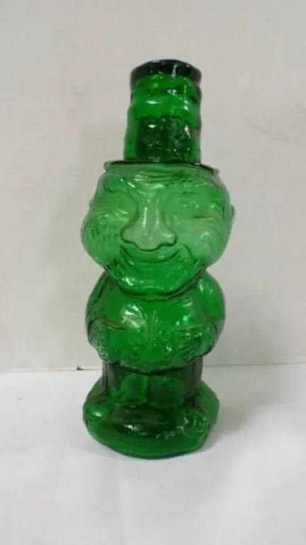 Vintage Green Indiana Glass Mountaineer Decanter