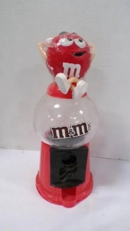 Vintage Lounging Red M&M's Candy Dispenser Bank