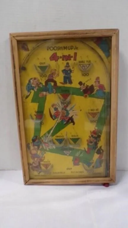 Vintage Poosh-M-Up Jr. 4-In-1 Baseball Game
