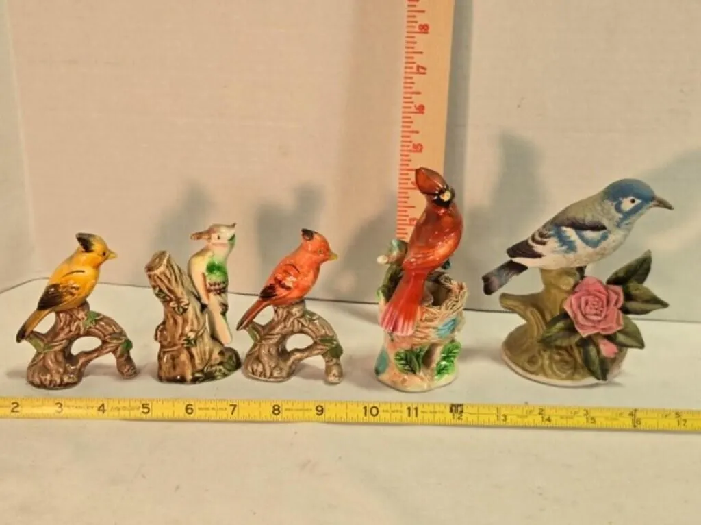 5 Porcelain bird Figurines