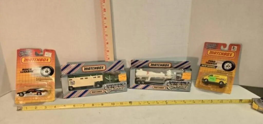 4 Matchbox models; Buick LeSabre,Ford Transit