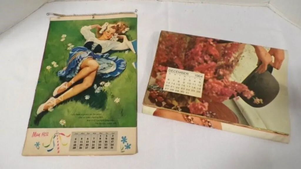 2 Vintage 1952 & 1964 Pin-Up Style Calendars