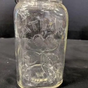 2 Vintage Atlas Good Luck Mason Jars w/Bail Lids
