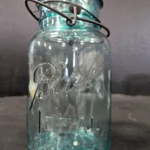 2 Vintage Glass Mason Jars w/Wire Bails NO LIDS