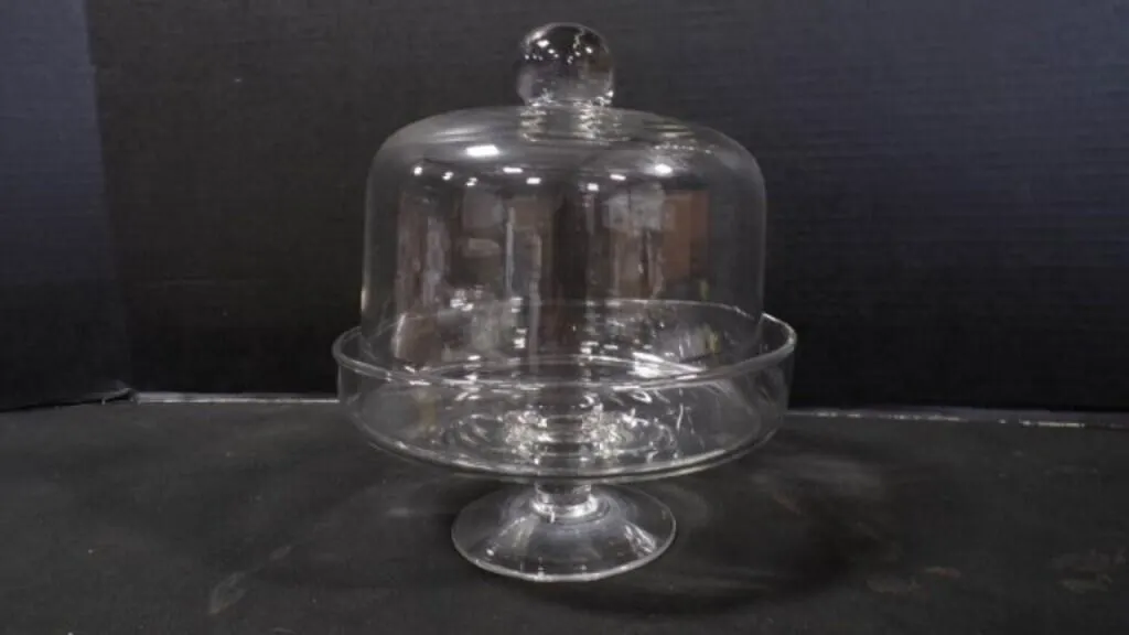 Vintage Clear Glass Mini Cake Stand w/Dome Lid