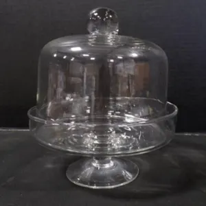 Vintage Clear Glass Mini Cake Stand w/Dome Lid