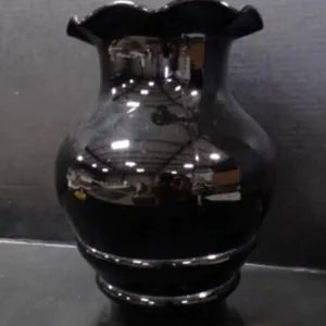 Vintage Louie Glass Co. Black Amethyst Glass Vase