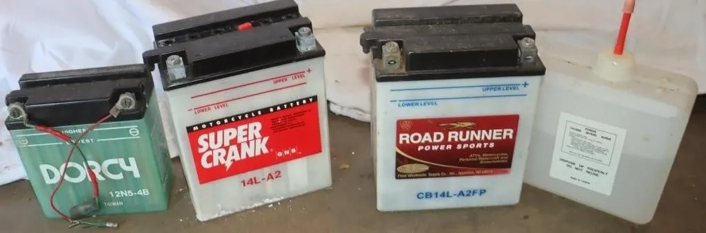 3 Small Battery Cores with Acid container