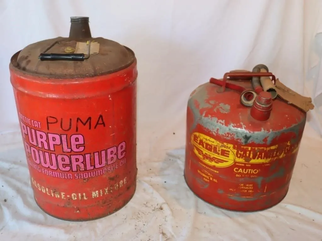 Arctic Cat & Eagle Empty Metal Cans: