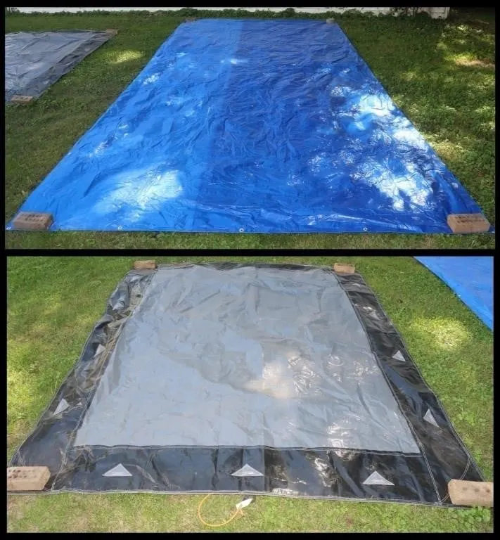 2 Heavy-Duty Poly Tarps; Blue 19' x 9.5' and