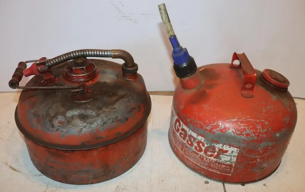 2 Metal Eagle Gasoline Cans