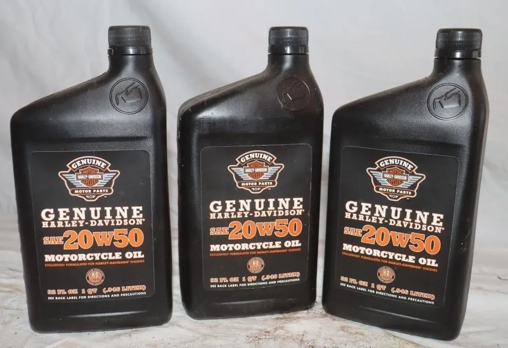 3 Harley-Davidson SAE 20W50 Oil Bottles