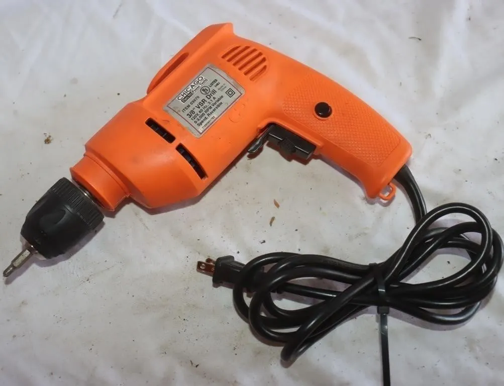 Chicago Electric 3/8" VSR Drill, Works