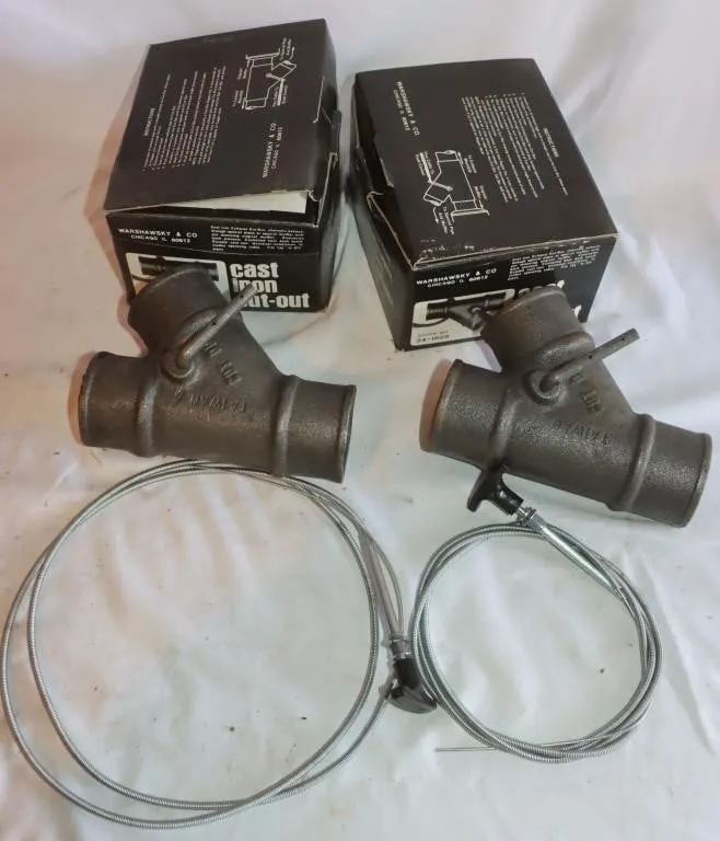2 Warshawsky & Co Cast Iron Exhaust Cut-Outs