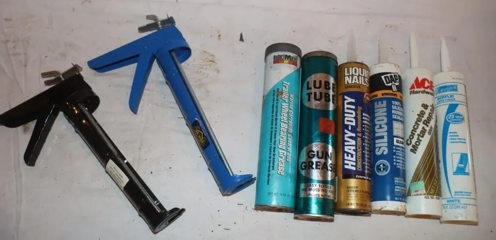 2 Caulking Guns w/ Adhesives,
