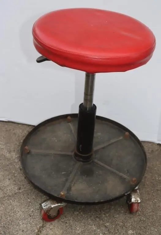 Adjustable Rolling Shop Stool