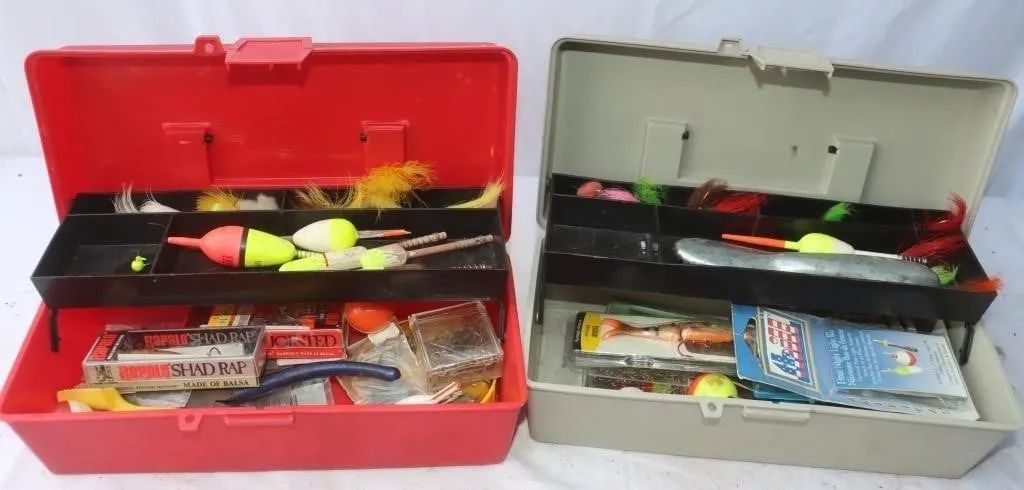 2 Tackle Boxes w/ Fishing Tackle: