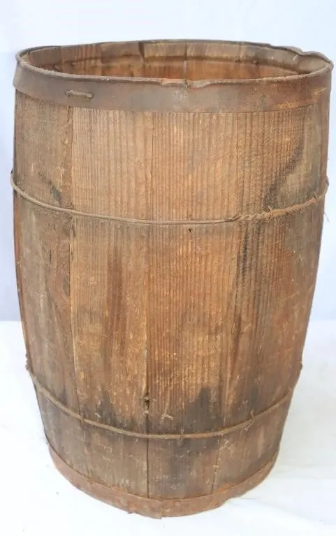 Wooden Barrel 18" H x 12" Diameter