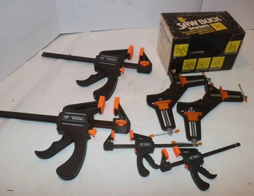 Stanley Saw Buck Brackets & 6 Clamps