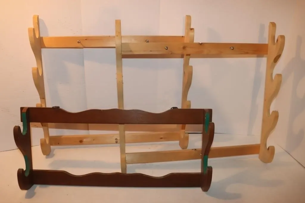 3 Wooden Wall-Mounted Gun Racks