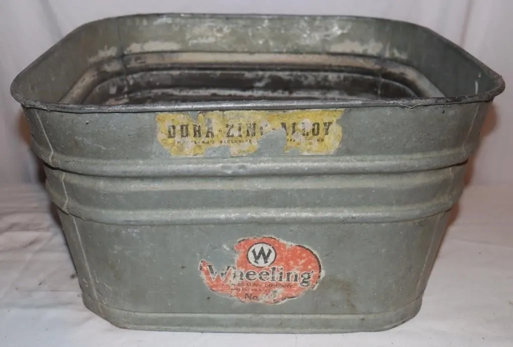 Wheeling Galvanized Steel Tub, 20.5x20x11.5
