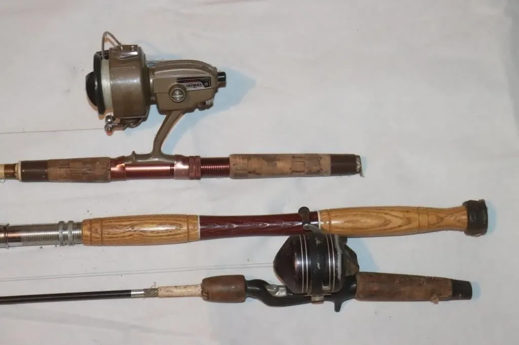 3 Fishing Rods & 2 Reels: