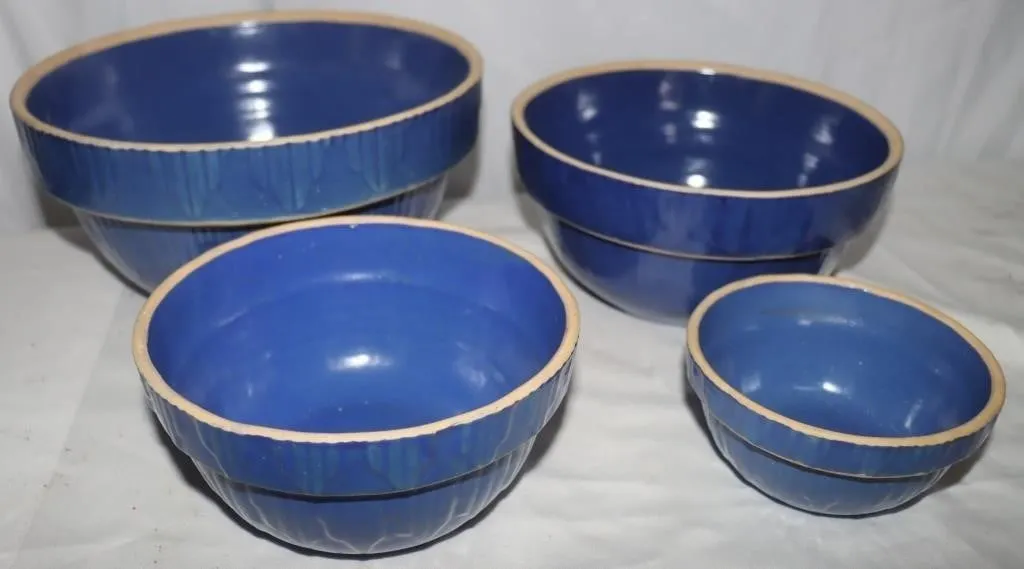 City Pottery Bay City Blue Mixing Bowls