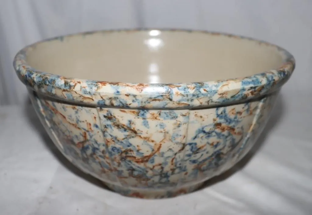 Stoneware Spongeware Mixing Bowl
