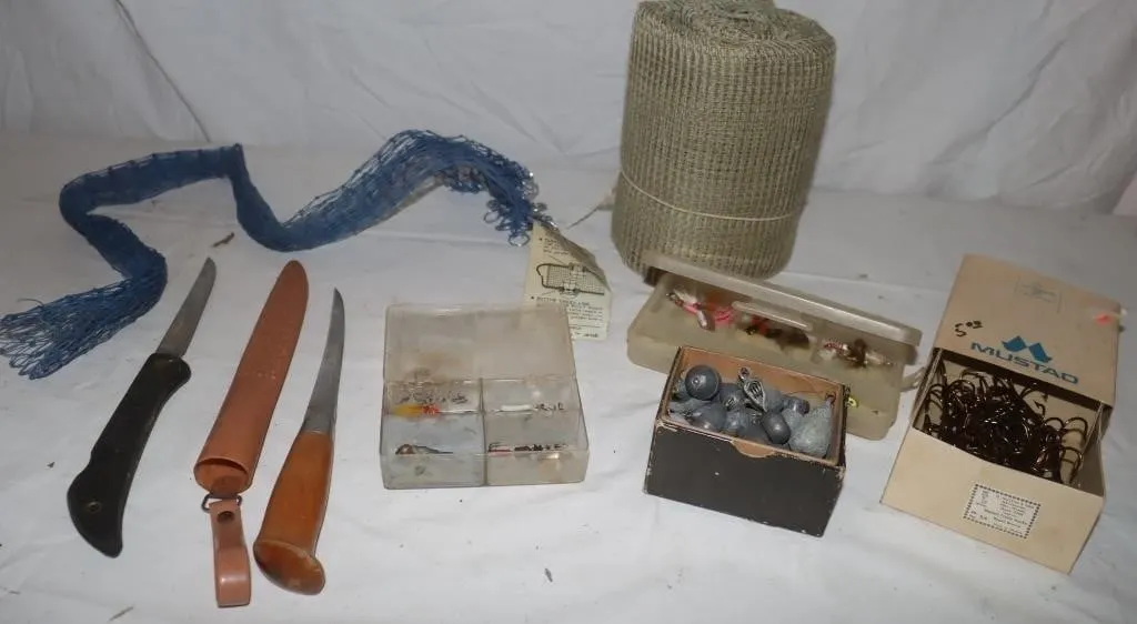 Fishing Gear, Seine, Knives, And Tackle: