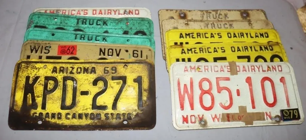 Vintage Metal License Plates