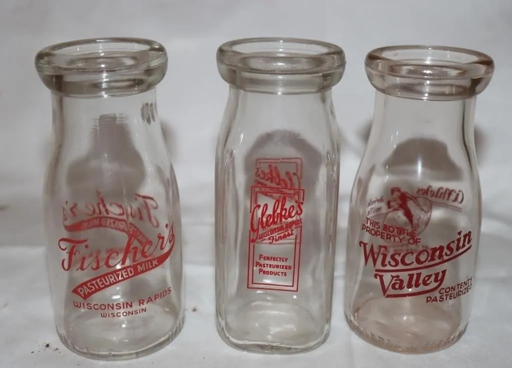 Wisconsin Rapids and Wisconsin Valley Milk Bottles