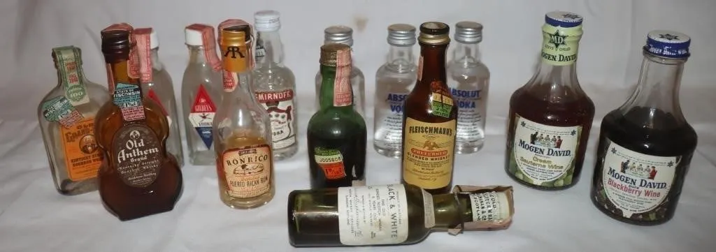 Miniature Liquor And Wine Bottles