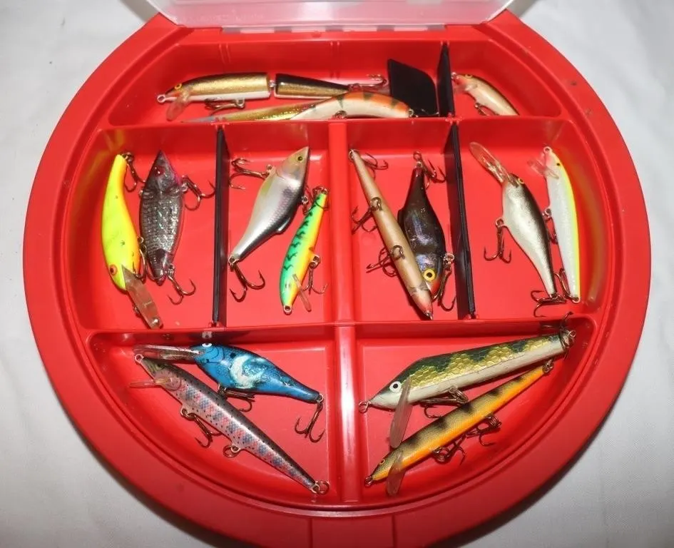 Fishing Lures In Circular Tackle Box