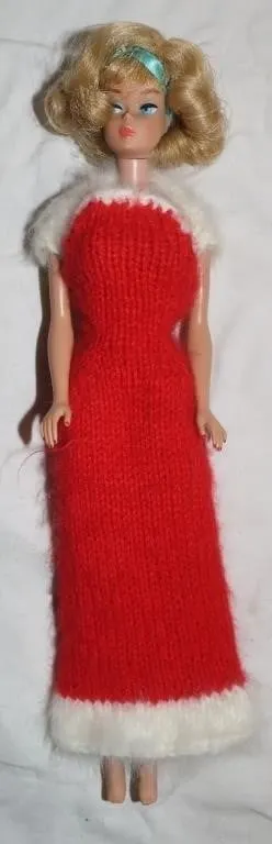 1968 Mattel Barbie Doll w/ Red Knitted Gown