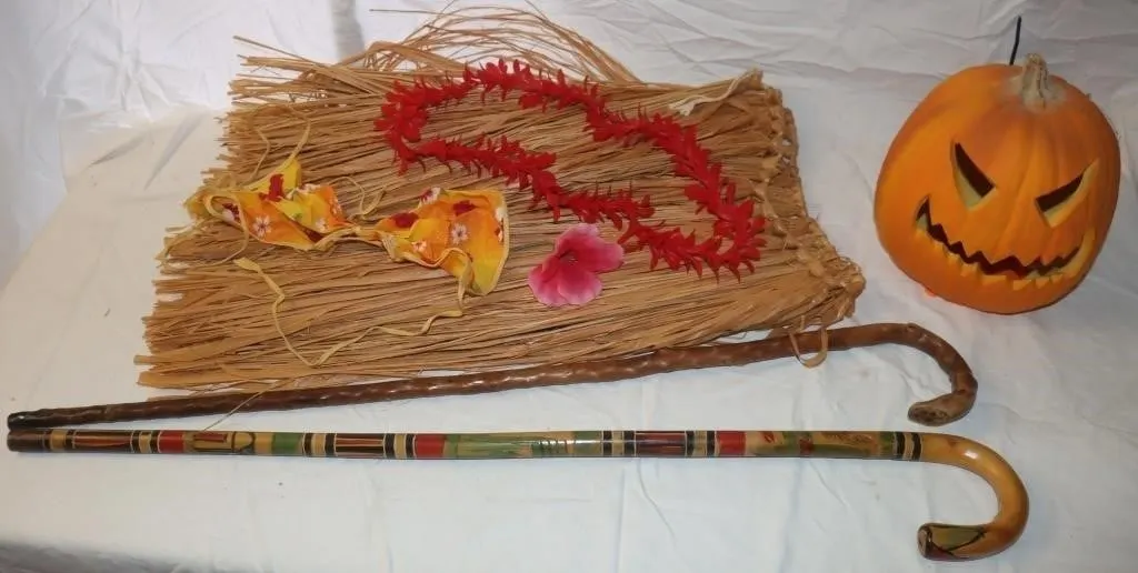 Halloween Decor w/ Canes & Luau Set