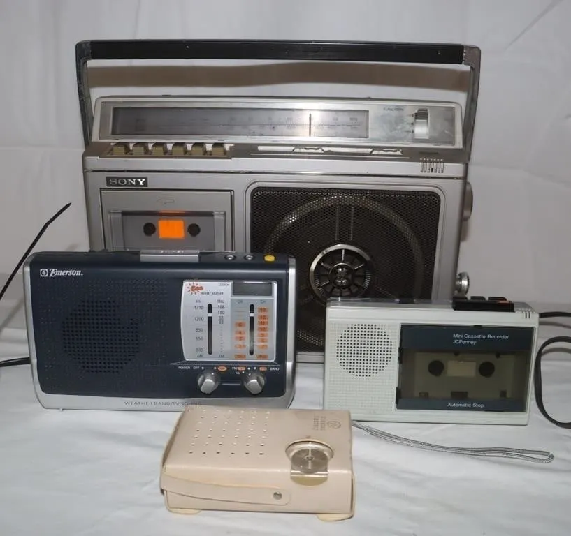 4 Portable Radios And Cassette Recorders
