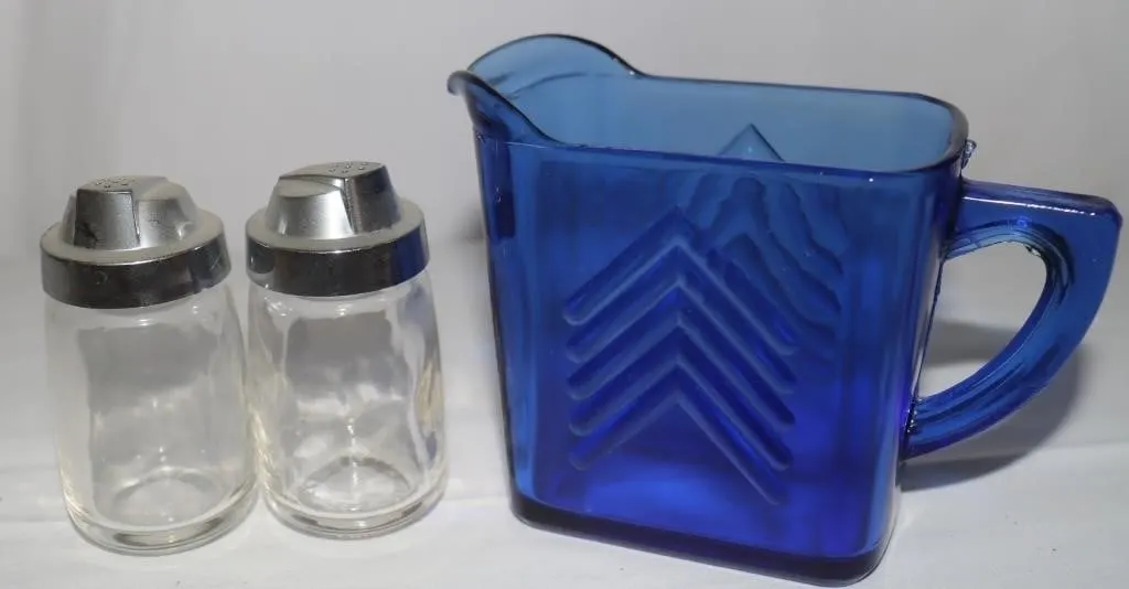 Cobalt Blue Creamer & Glass Shakers