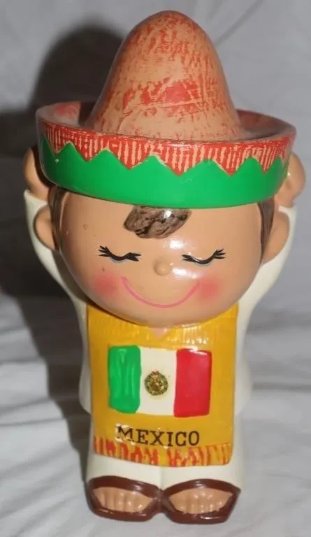 Ceramic Mexican Boy Coin Bank 8"