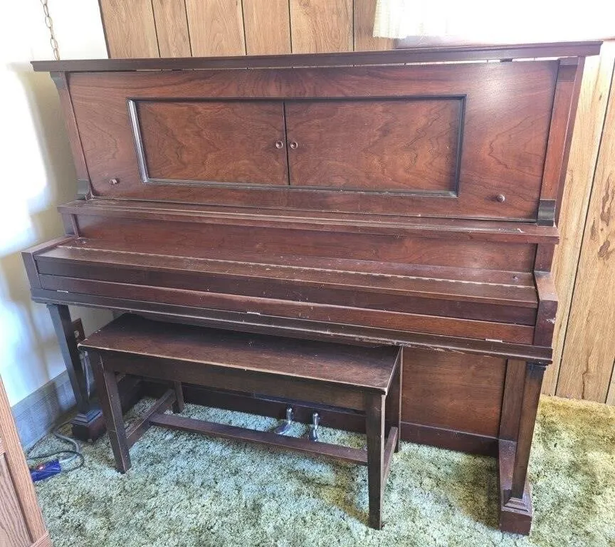 Piano and Piano Scroll Player w/ Bench, Works,