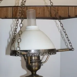 Hanging Lamp w/ Milk Glass Shade